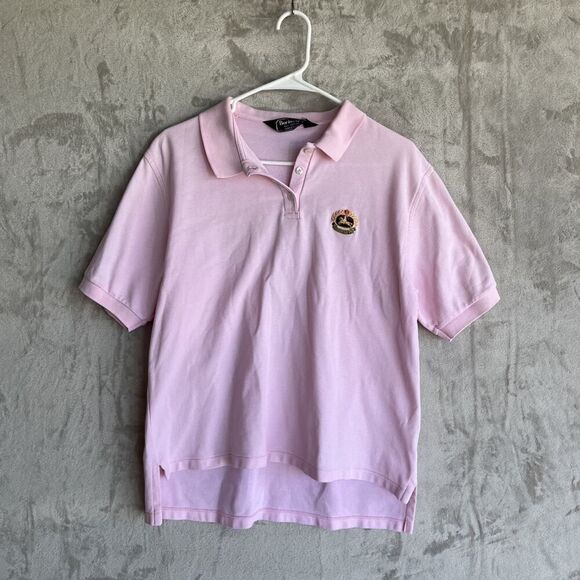 Burberry Polo Womens Large Pink Top Collared Polo Shirt Made in USA Short Sleeve - Picture 1 of 7